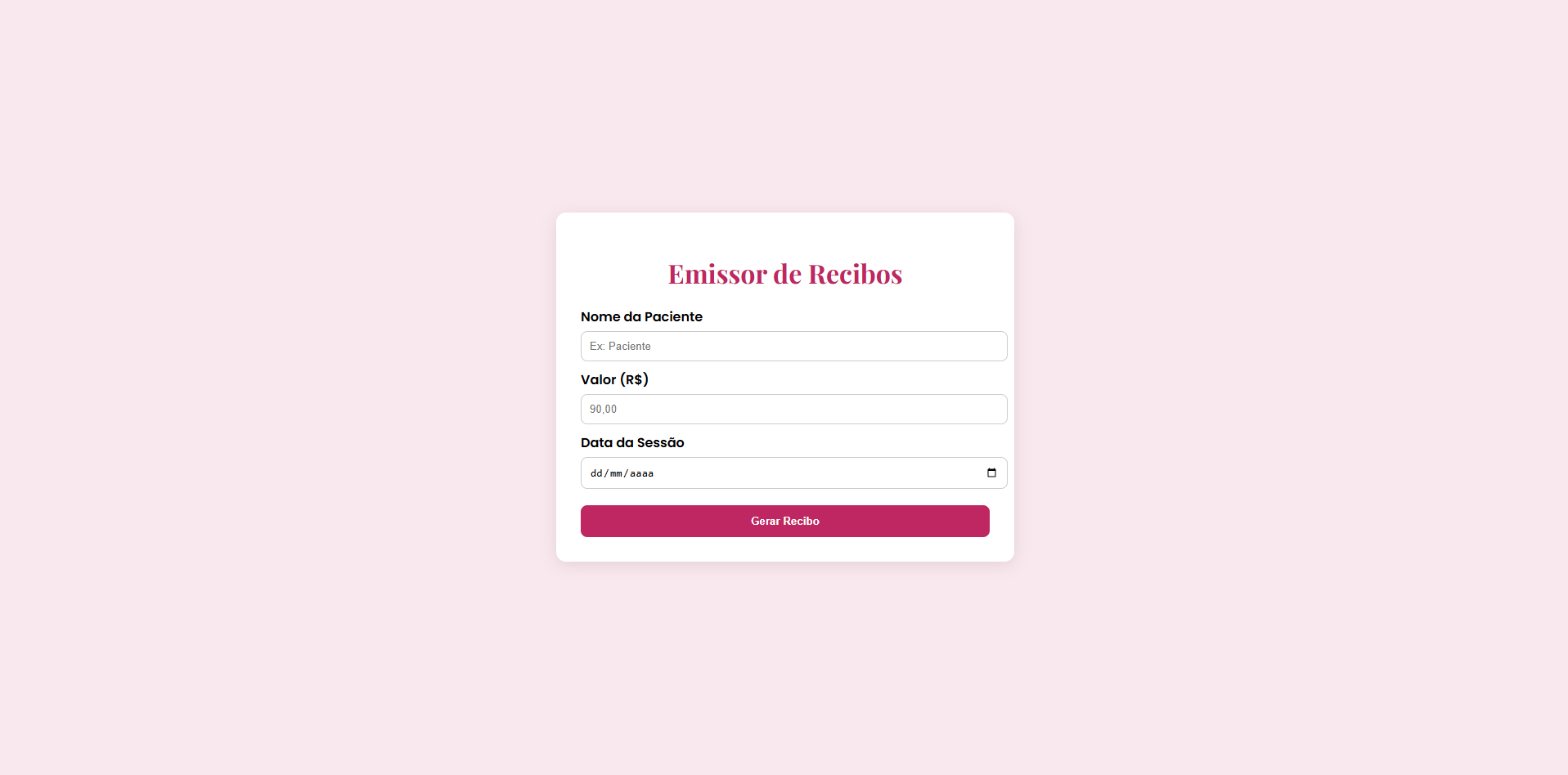 Emissor de Recibos